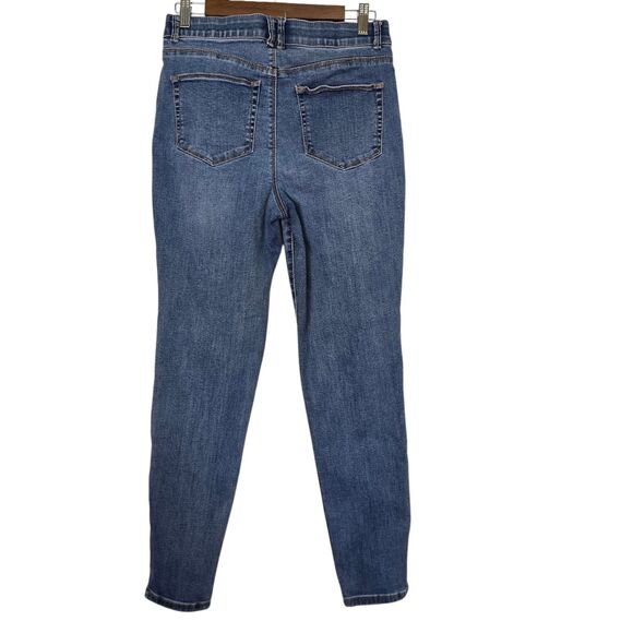 Knox Rose Jeans Women Size 10 Denim Blue Side Tribal Chevron Embroidered Pattern - Picture 4 of 11